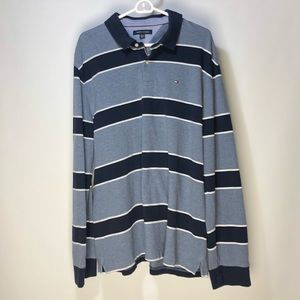 Tommy Hilfiger Blue Long Sleeve Polo Shirt - XXL